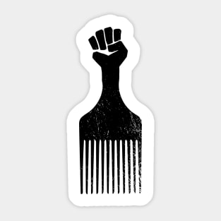 Raise Fist Hair Comb Sticker